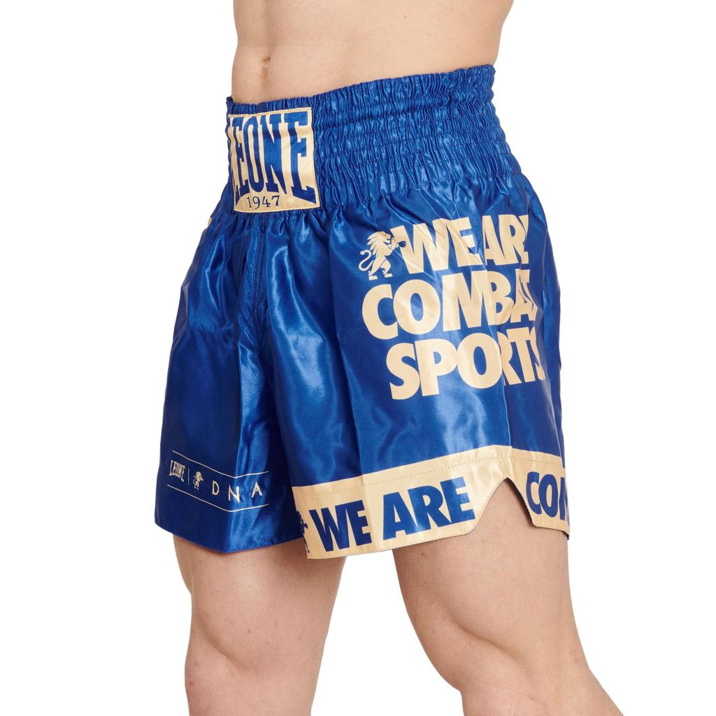 Leone 1947 DNA Shorts Muay Thai Kickboxing Shorts, Blue/Gold