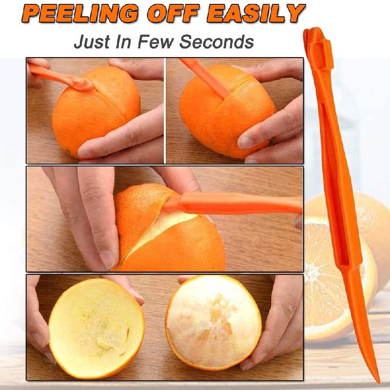 3pcs, Creative Orange Peeler with Handle - Easy-to-Use Fruit and Vegetable Cutter for Kitchen Gadgets