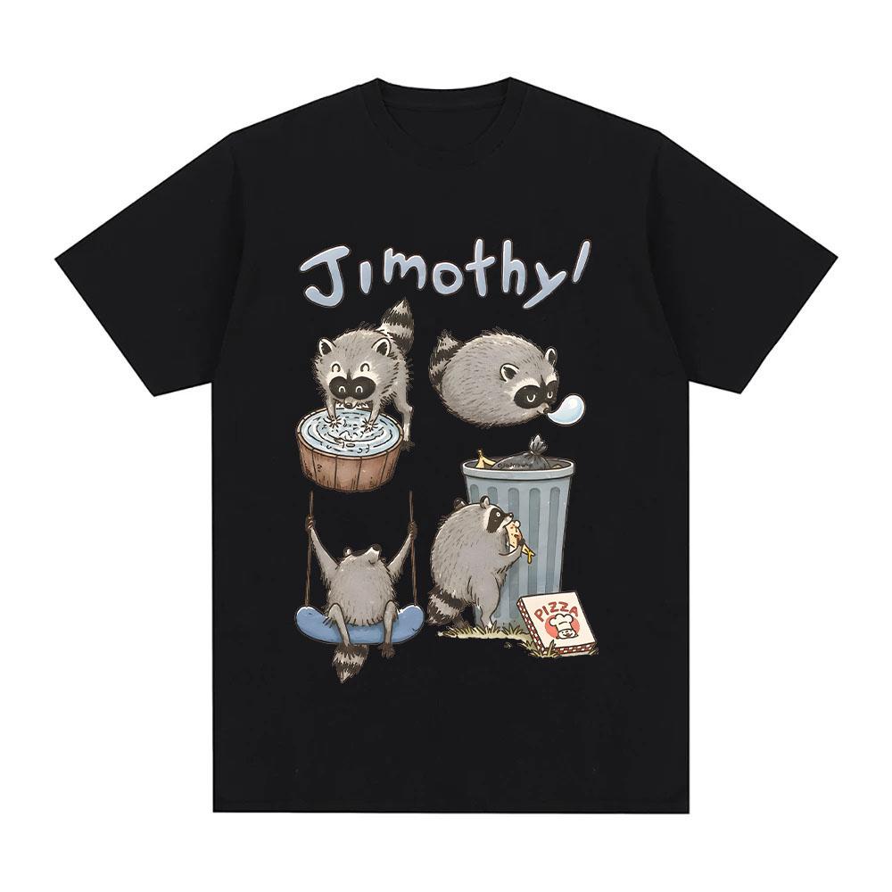 T-shirts Mignons Raccoon Jimothy T-shirt Drôle Panda Poubelle Coton Confortable Esthétique Cottagecore Cadeau Amoureux des Animaux Vêtement Unisexe