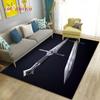 3D Sword Dagger Machete Saber Knife Area Rug,Carpet Rug for Living Room Bedroom Sofa Doormat Decor,Kid Play Non-slip Floor Mat
