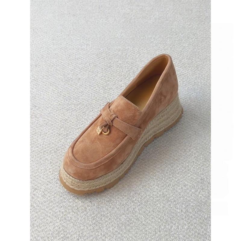 Retro thick-soled woven heightening versatile loafers women's 2025 autumn new small lazy commuter fisherman shoes