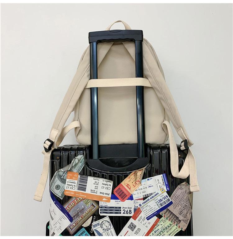 Korean Junior High Solid Color Backpack - Versatile & Stylish for Boys and Girls