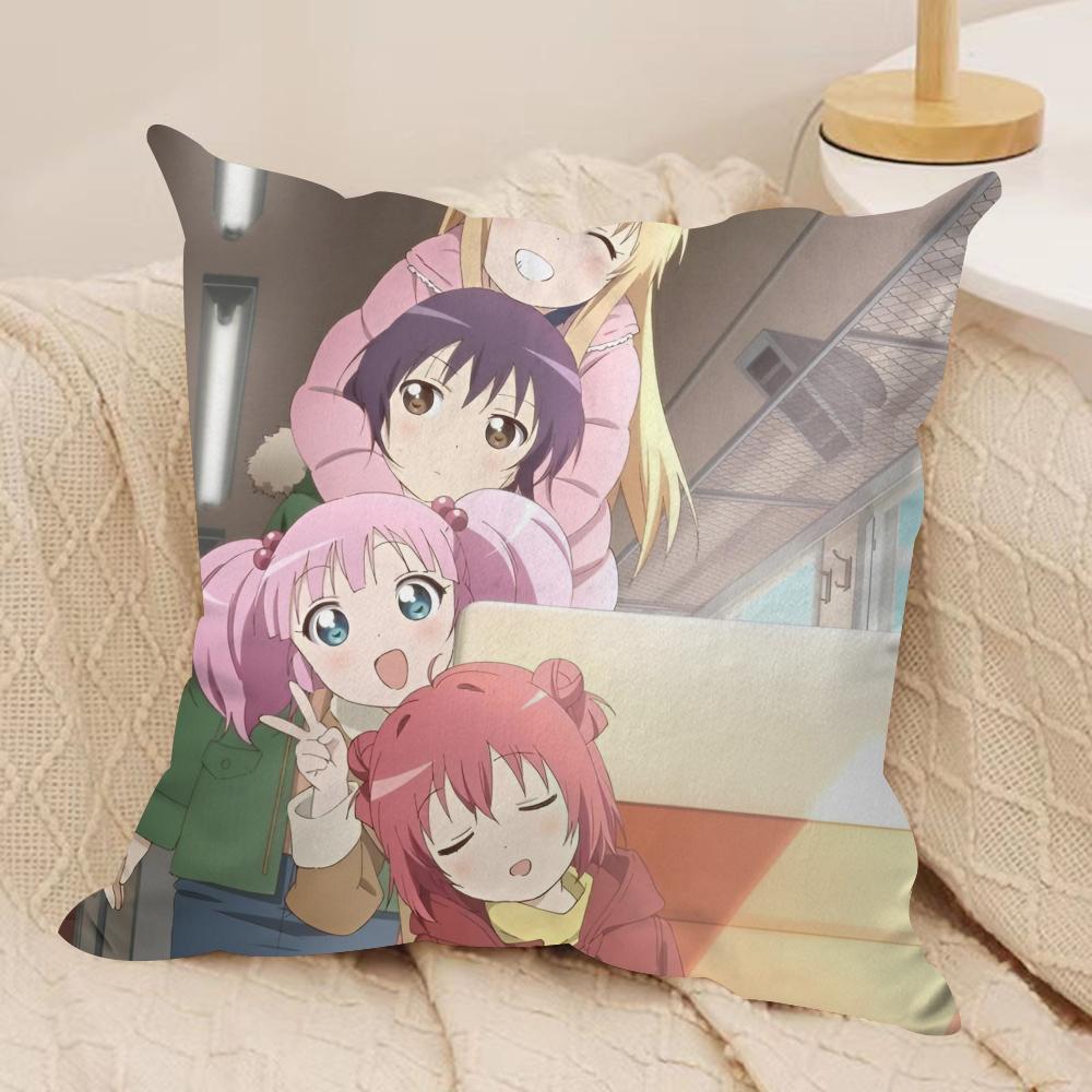 

Yuru Yuri Cushion Cover Soft Plush Fabric Double-Sided Printed Sofa Cushion Cover for All Seasons Home Decor Gift 30cmx30cm