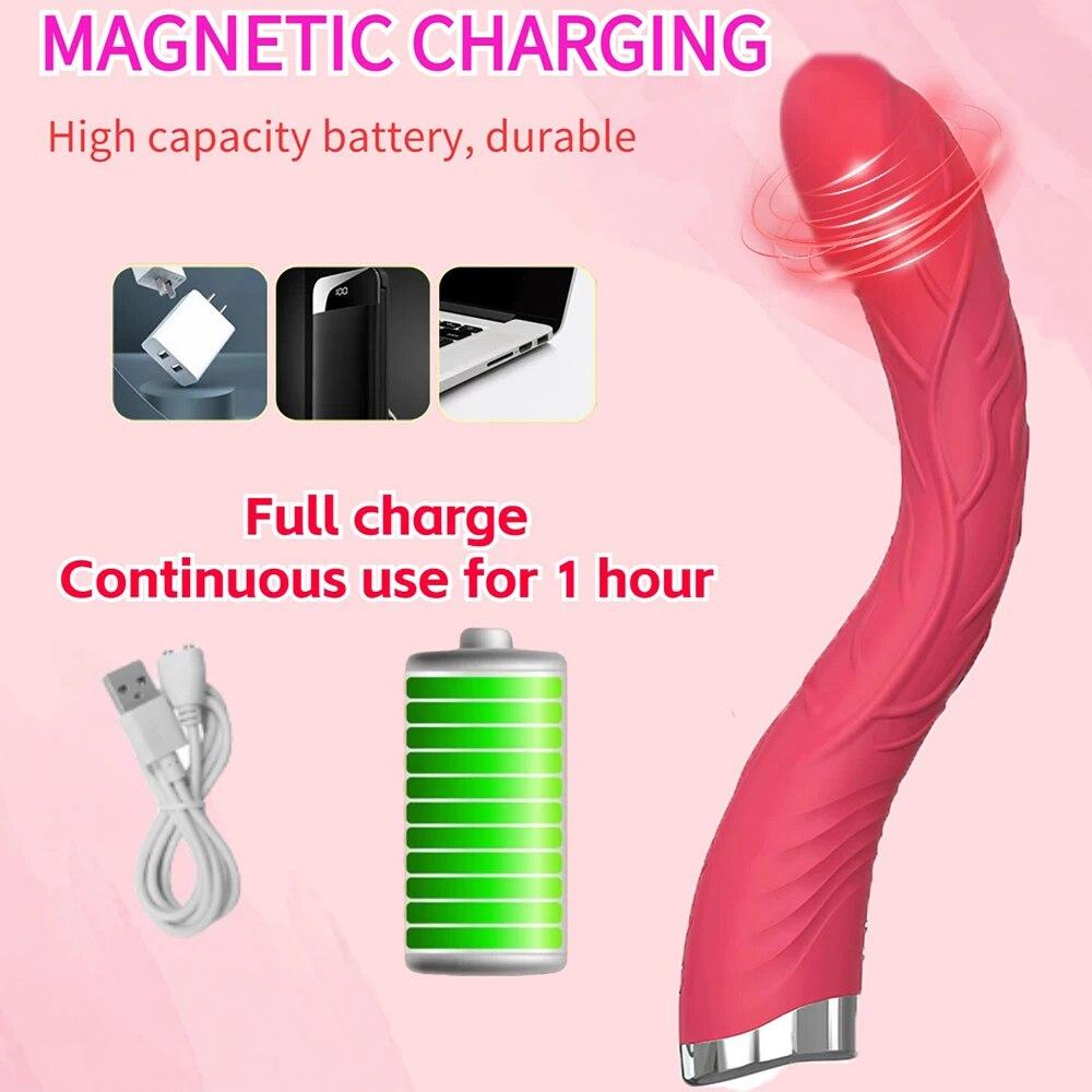 Lengthened Dildo Vibrator for Women G-Spot Vagina Clitoris Massarger Erotic Toys Soft Skin Feeling Sex Products for Adults