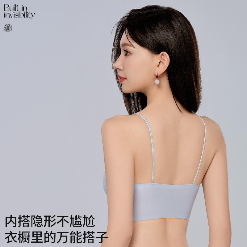 New camellia fragrance underwear ultra-thin, cool and breathable, starlight thin shoulder straps, small breasts gathered, seamless bra cover women