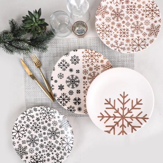 

Сервировочная тарелка Keramika Snowflakes 25 см, 4 шт. - 17966-67-68-69