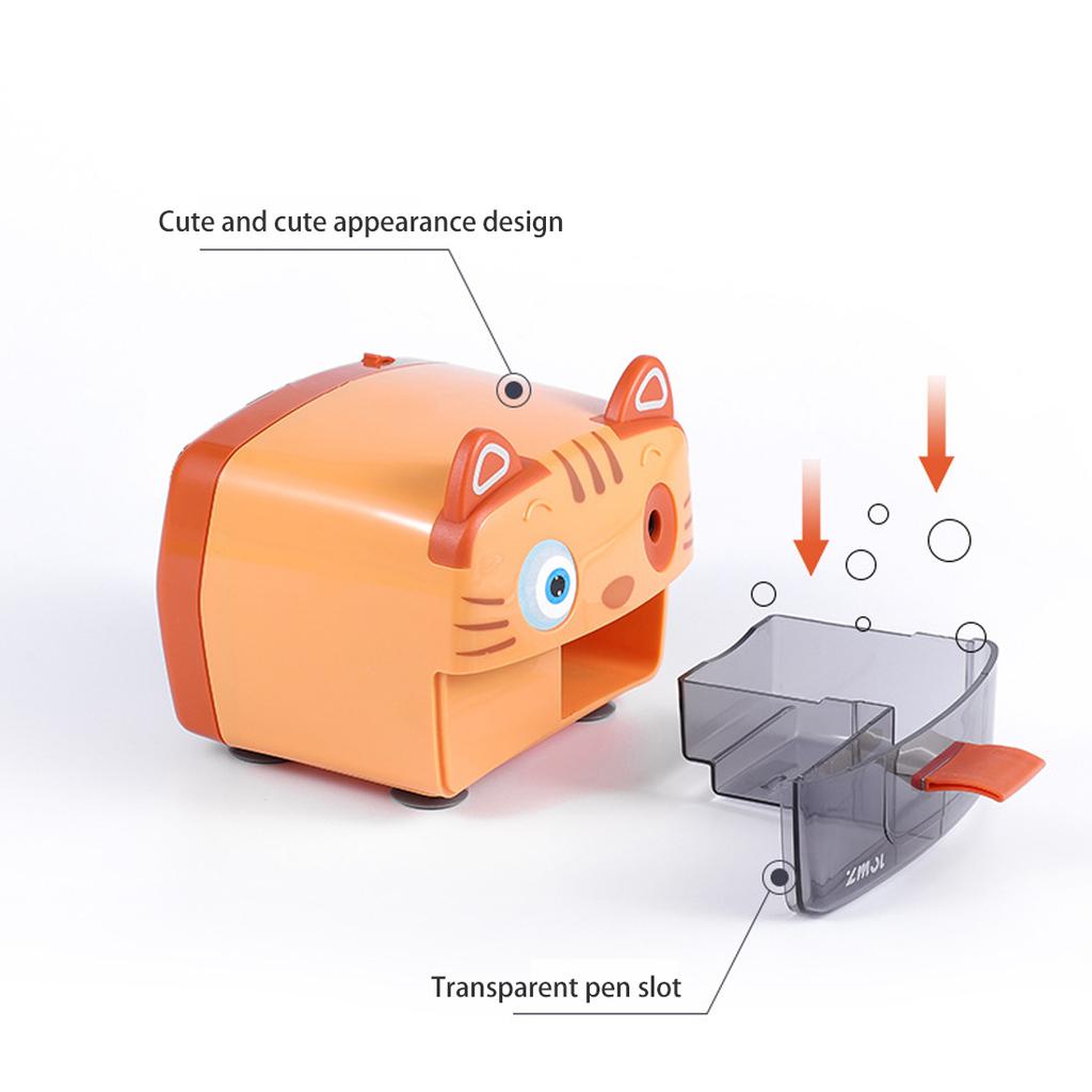 Tiger & Panda Cartoon Electric Pencil Sharpener Automatic Kids Pencil Sharpener Cute School Supplies for Children