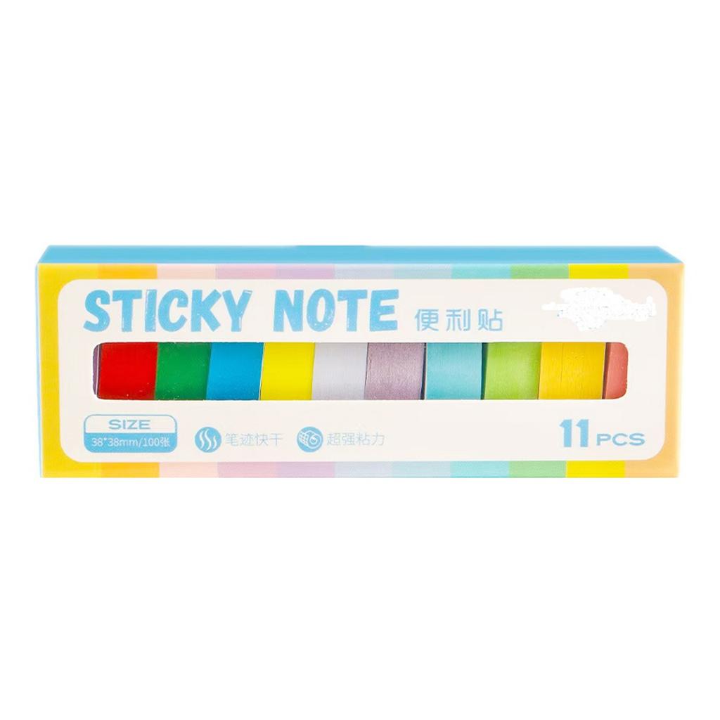 11 Pcs Sticky Notes Adhesive Memos Pad Coloured Index Tabs Colorful Notepads School Supplies for Student Teacher