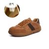 Leather German training shoes women's 2025 spring new retro flat casual shoes fashion versatile white shoes lace-up women's shoes