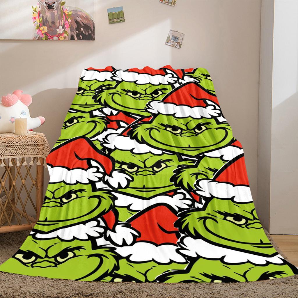Christmas Gift Comedy Movie How the Grinch Stole Christmas blanket home warming, four season bed decoration sofa cover flannel throwing blanket K4