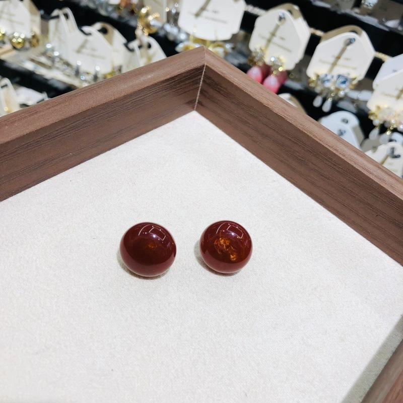 Винтажные Коричневые Круглые Серьги-Гвоздики с Бусинами для Женщин Девушек Изящные Смоляные Серьги с Камнем Кошачий Глаз Серьги с Характером Свадебные Украшения Подарки