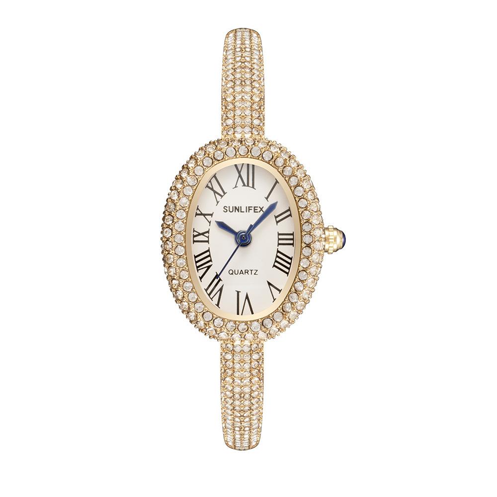Damen Leicht Luxuriös Nische Antik Einfach Retro Armband Exquisite Quarz Uhr Goldene Quadratische Perle Mode Uhr