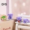 4Pcs Elephant Figurine Exquisite Realistic Resin Micro Landscape Decor Animal Miniature