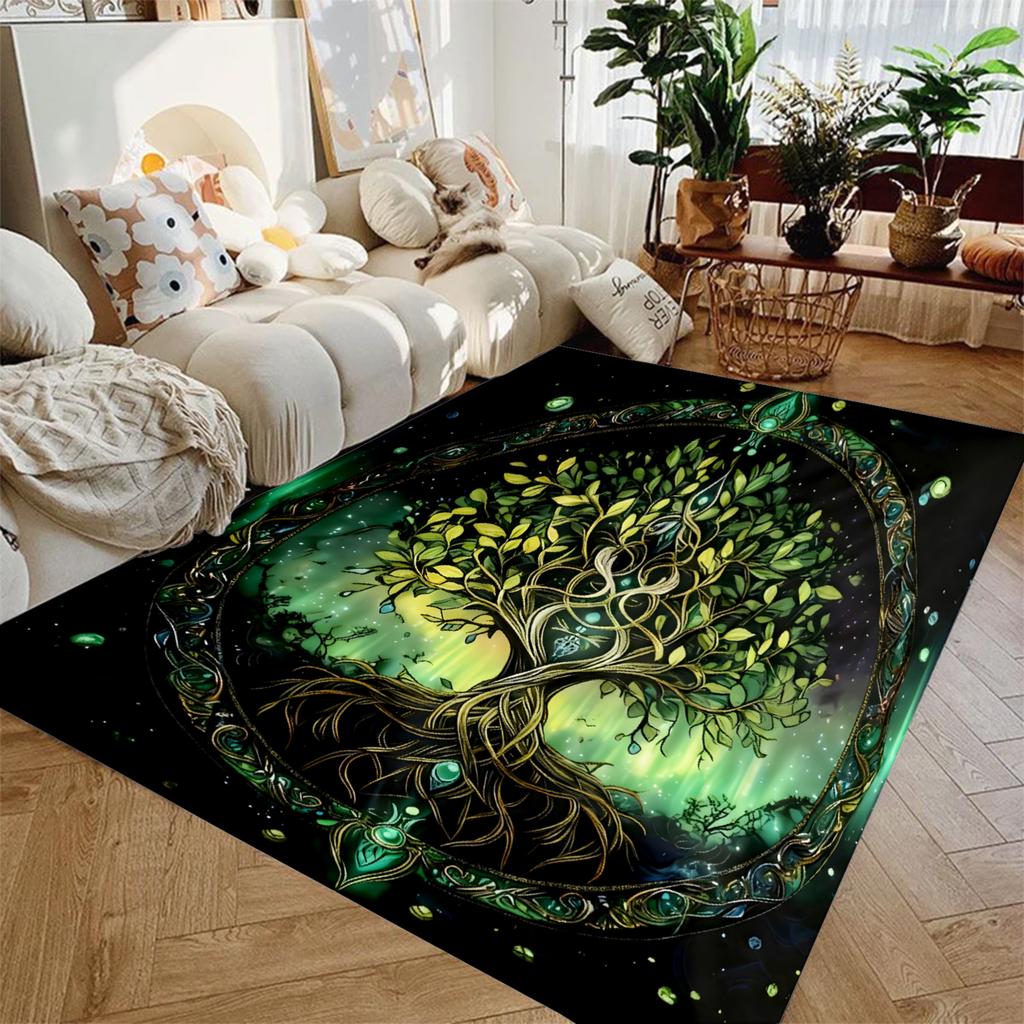 Colorful Life of Tree Carpet Living Room Bedroom Decor Kid Non-slip Parlor Floor Mat Surface Comfortable Carpet Birthday Gift