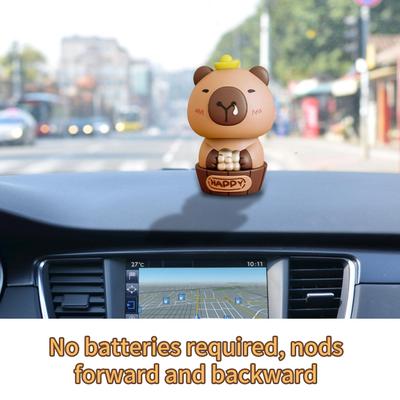 Car Dashboard Decorations Capybara Solar Dancing Figures Vehicle Interior Accessories For Tabletop Console Daily Driving Truck