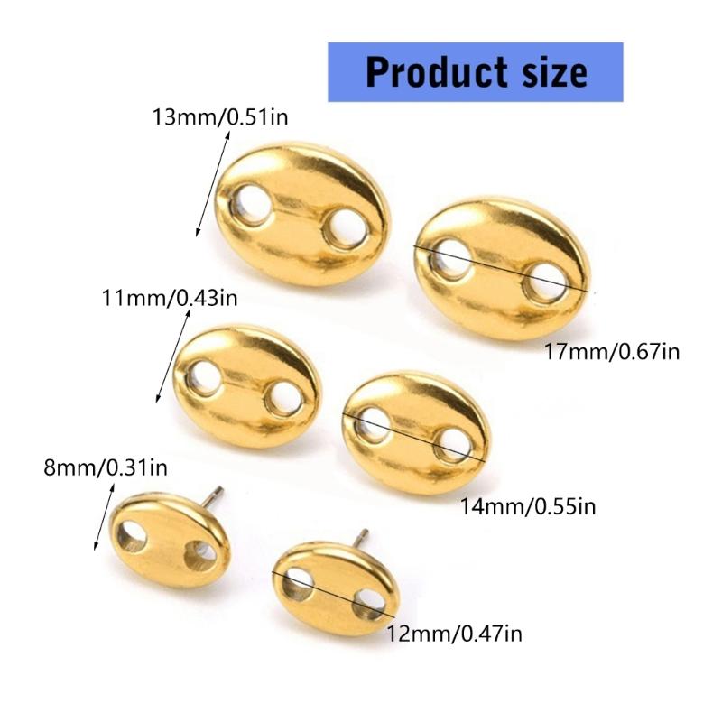 Stabile Edelstahl-Ohrringe mit Kaffeebohnen-Design für Damen und Mädchen Trendiges Schmuck-Accessoire Geschenke Allergiefrei