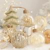 Clear PET Christmas Ornament Set With Twine Wrap Handcrafted Holiday Tree Decorations Xmas Party Home Decor