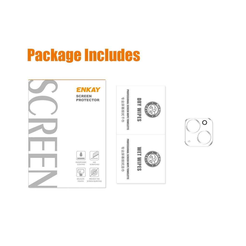 ENKAY HAT PRINCE For iPhone 15/15 Plus Camera Lens Protector Tempered Glass Scratch-Resistant Camera Cover Film