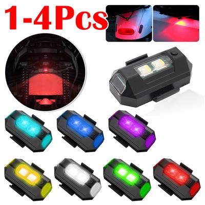 1-4 buc Lumini Motocicletă USB LED Lumină de Avertizare Anti-Coliziune pentru Motocicletă Scuter Mașină RC 7 Culori Lumină de Semnalizare de Noapte