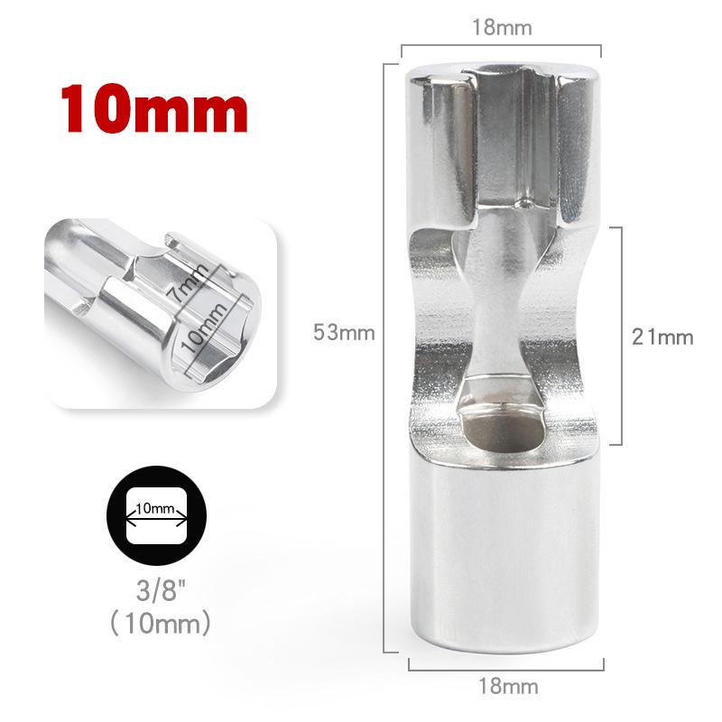 Diesel Injector Fuel Line Socket Wrench 10Mm-19Mm Open Oil Pipe Removal Sleeve Union Nut Socket Adapter Hand Tool