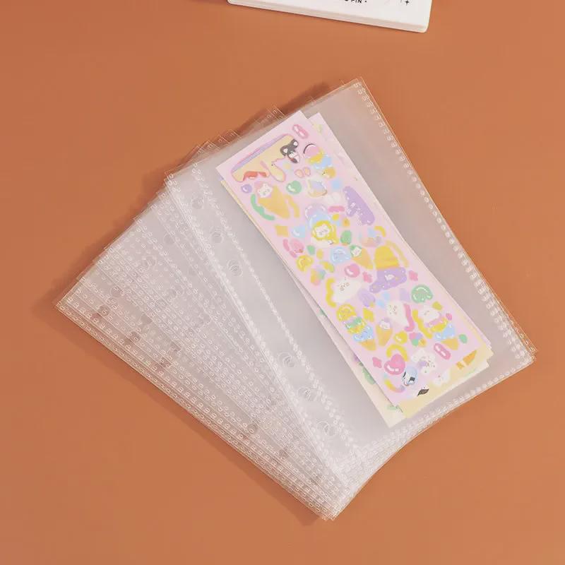 Eco-Friendly A6 Matte Sand Card Book Refill with Grid Pages and Sticker Storage