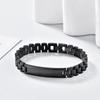 Fashionable Titanium Steel Black Gold Bent Brand Unisex Customized Stainless Steel Bracelet