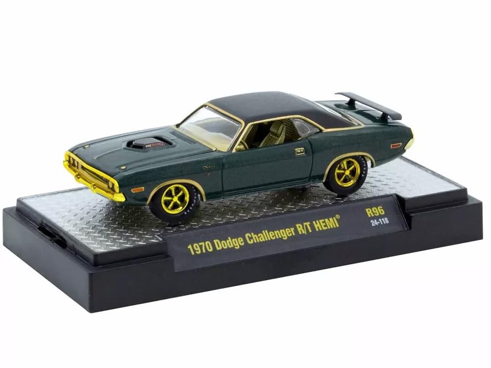 M2 MACHINES Lansare 96 1970 DODGE CHALLENGER HEMI M2 Scară Lansare 96 Dodge Challenger Hemi 1/64 Auto-Thentics R/T (MAȘINĂ DE URMĂRIRE) 164 Auto-Thentics