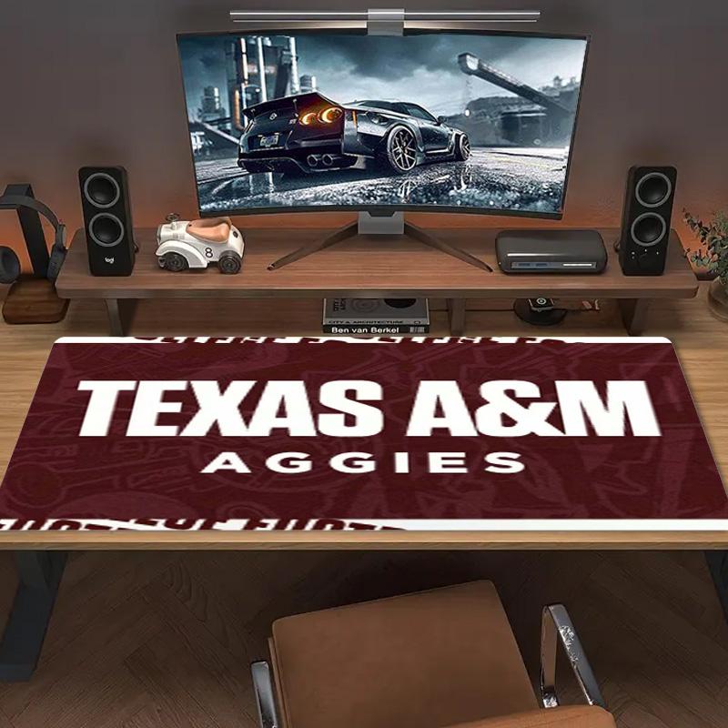 Texas A&M Color Mouse Pad Large Gaming Table Cushion Non-slip Laptop Tablet Big Mousepad XXL Mat Mini PC Playmat With Lock edge
