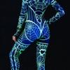 Unisex Cyber Punk Spider Web 3D Digital Printing Halloween Cosplay Costume Women Men Carnival Jumpsuit Party Role Play Outfit