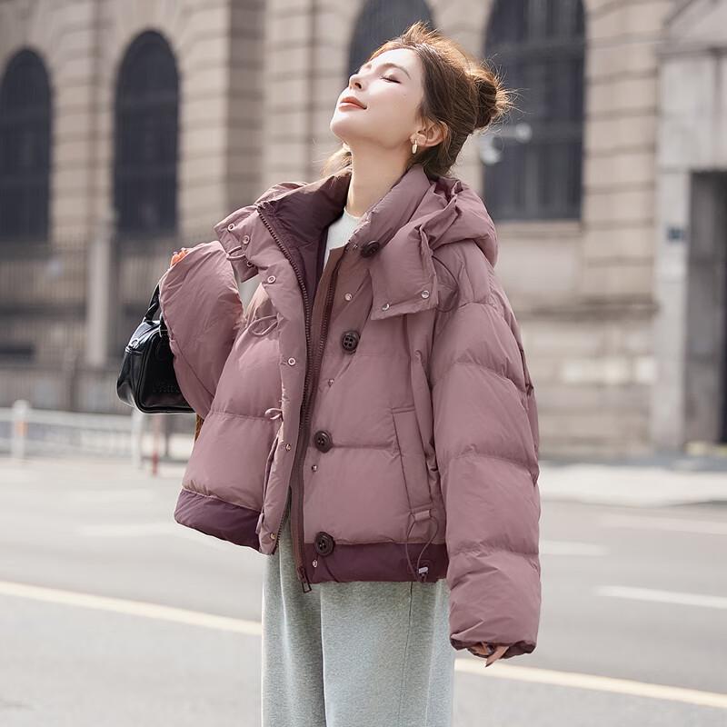 Sybill She Women's 90% Down Color Block Hooded Winter Jacket