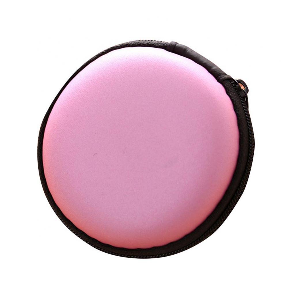 Hot Mini Portable Round Earphone Cable USB Data Cord Storage Bag Zipper Pouch Case