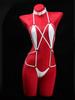 Sexy Hollow Naughty Lingerie Red Bodysuit for Women Exposed Chest Thong Underwear Temptation Erotic Costumes Exotic Nightdress