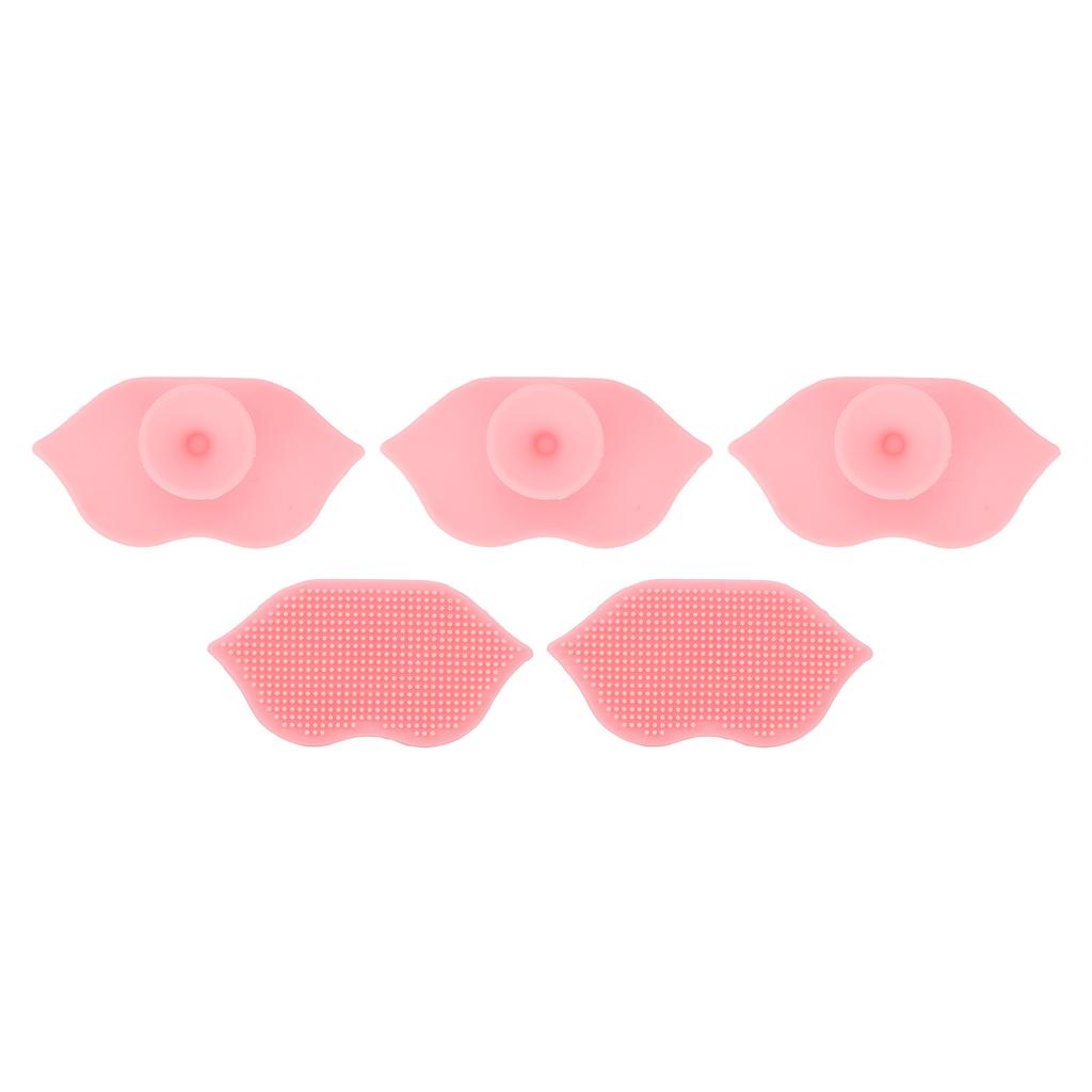 5 PCS Silicone Exfoliating Lip Brushes with Sucking Cup Bendable Soft Lip Scrubbers Deep Cleaning Exfoliating Brush Tool