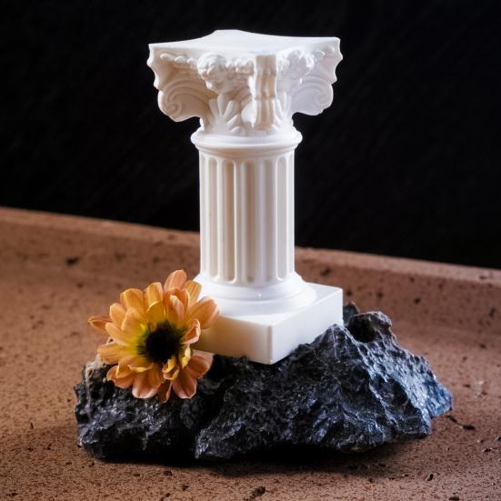 Roman Pillar Candle Holder Mini Greek Column Candle Stand Resin White Candlestick Holder for Wedding Banquet Home Table Centerpiece Photo Prop