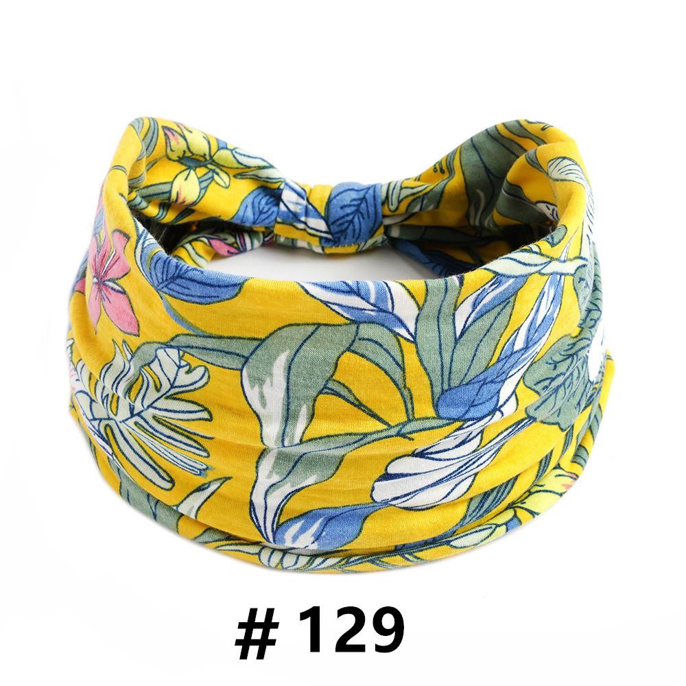 Tiaras Boho para Mulheres Algodão Tiara Larga Elástica Faixa de Cabelo Antiderrapante Treino Yoga Corrida Turbante Envoltório de Cabeça Acessórios de Cabelo