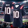 Patriots Drake Maye 10# Koszulka Koszykarska, Koszulka Rugby, Męska Letnia Oddychająca Szybkoschnąca Koszulka