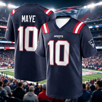 Camiseta de Fútbol Patriotas Drake Maye #10, Camiseta de Rugby, Camiseta Transpirable de Secado Rápido para Entrenamiento de Verano para Hombre