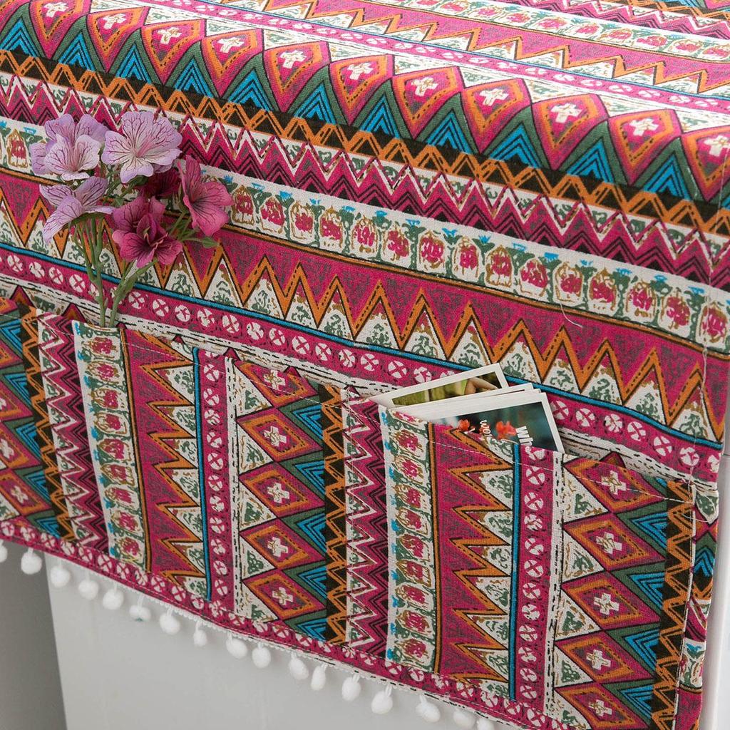 Red Bohemian Mediterranean Refrigerator & Washer Dust Cover