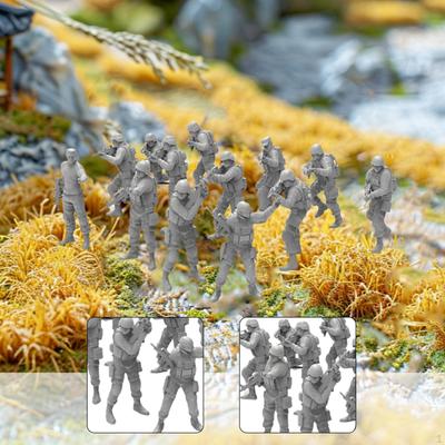 13 Stück 1/72 Maßstab Menschenfiguren Handbemalte Handarbeiten Sammlerstücke Resin Mini-Figuren für DIY