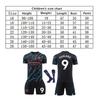 Set Maglia da Calcio Nera Man City Haaland N.9 per Bambini, Maglia Sportiva Traspirante ad Asciugatura Rapida, Abbigliamento da Allenamento Calcio per Giovani