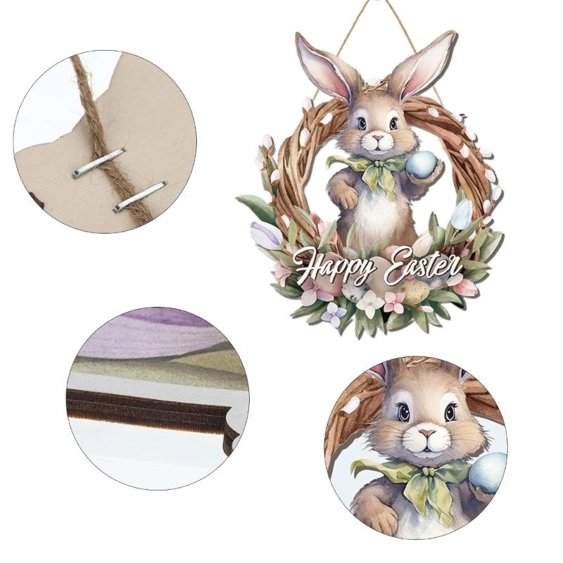 Oster-Türdekoration Osterhase Hängendes Ornament für Zuhause Frohe Ostern Türhänger Anhänger Osterdekoration