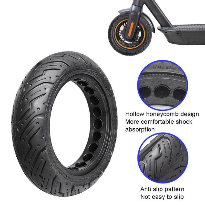 For Ninebot G30 Max Electric Scooter 10x2.5 Inch Solid Tire Rubber Anti-explosion E-Bike Replacement Wheel