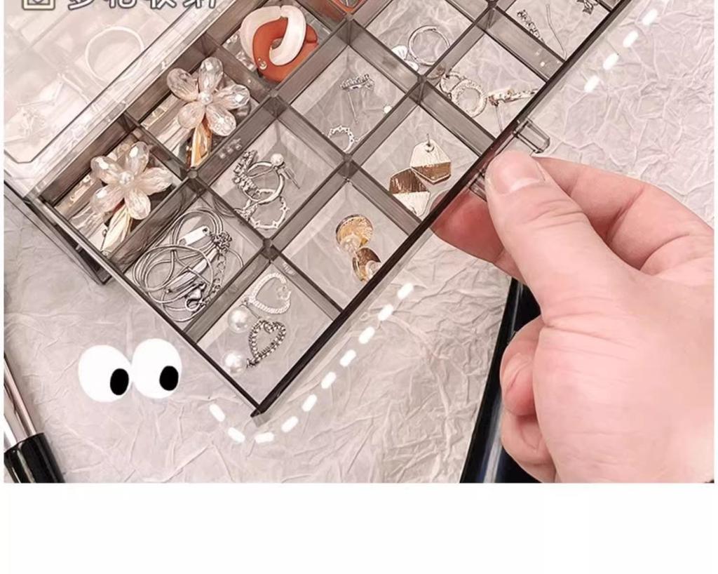 Acrylic Jewelry Storage Box for Earrings, Necklaces, and Accessories with Anti-Oxidation Protection and New Drawer Design