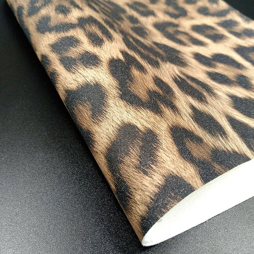 Glitter Shiny Sparkle Leopard Print Fabric PU Leather Waterproof DIY Sewing Bows Craft A4/A5 Sheets