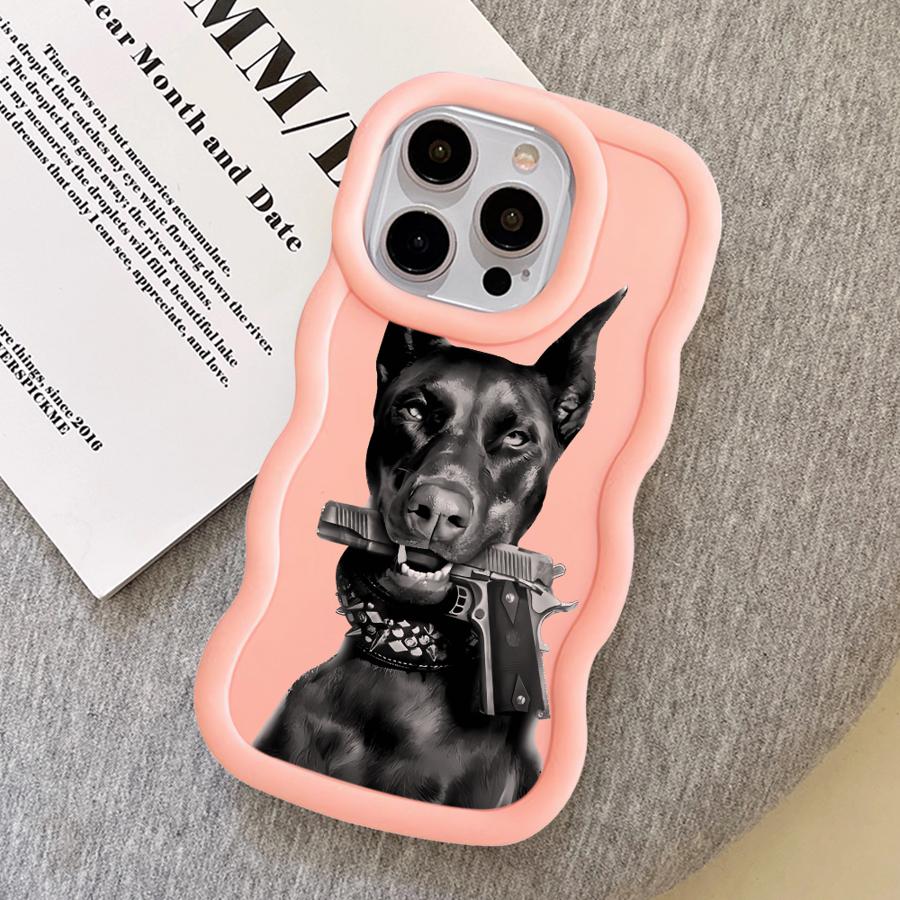 Case for iPhone 8 12 15 Plus 16 Pro Max 14 11 XR 13 17 Air Soft Phone Cover Trendy Doberman