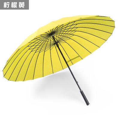 11 Bone Solid Color Double Long-handled Umbrella Wholesale Straight Pole Umbrella Retro Gift High-end Business Advertising Umbrella Men's Large