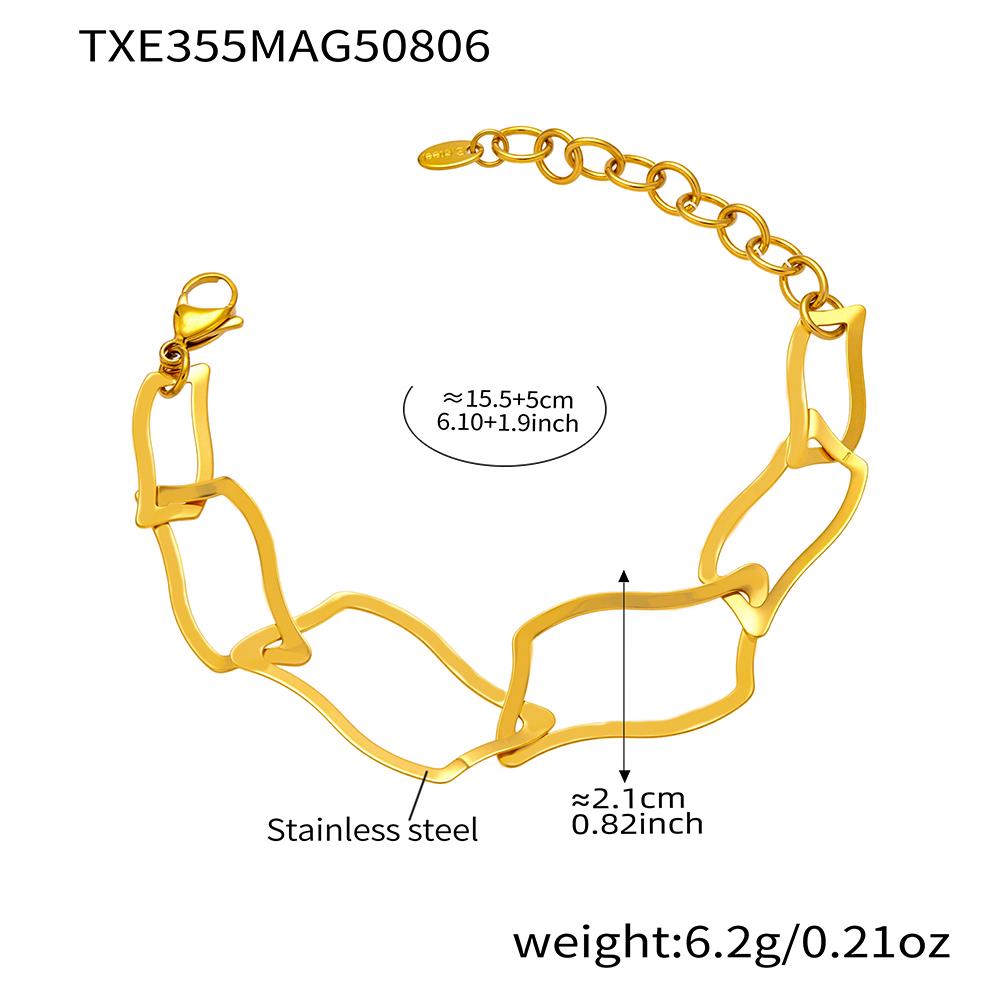 Thick Chain Necklace Bracelet Earrings In Stainless Steel With 18k Gold Plated Necklaces Bracelets Dangle Earring Set For Women