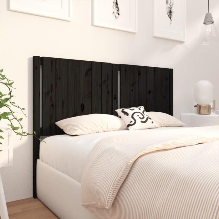VidaXL Headboard Black 145.5x4x100 Cm Solid Pine Wood 818874