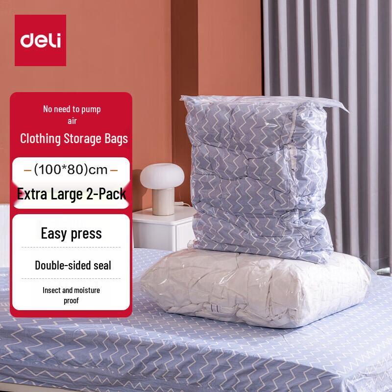 Deli No-Pump Vacuum Compression Storage Bag CN plug (adapter included)