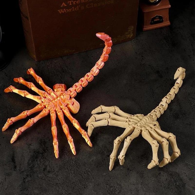 3D Printed Movable Joints Facehugger Toys Simulation Articulated Animal Figurine Ornaments Creative Model Desktop Decoration